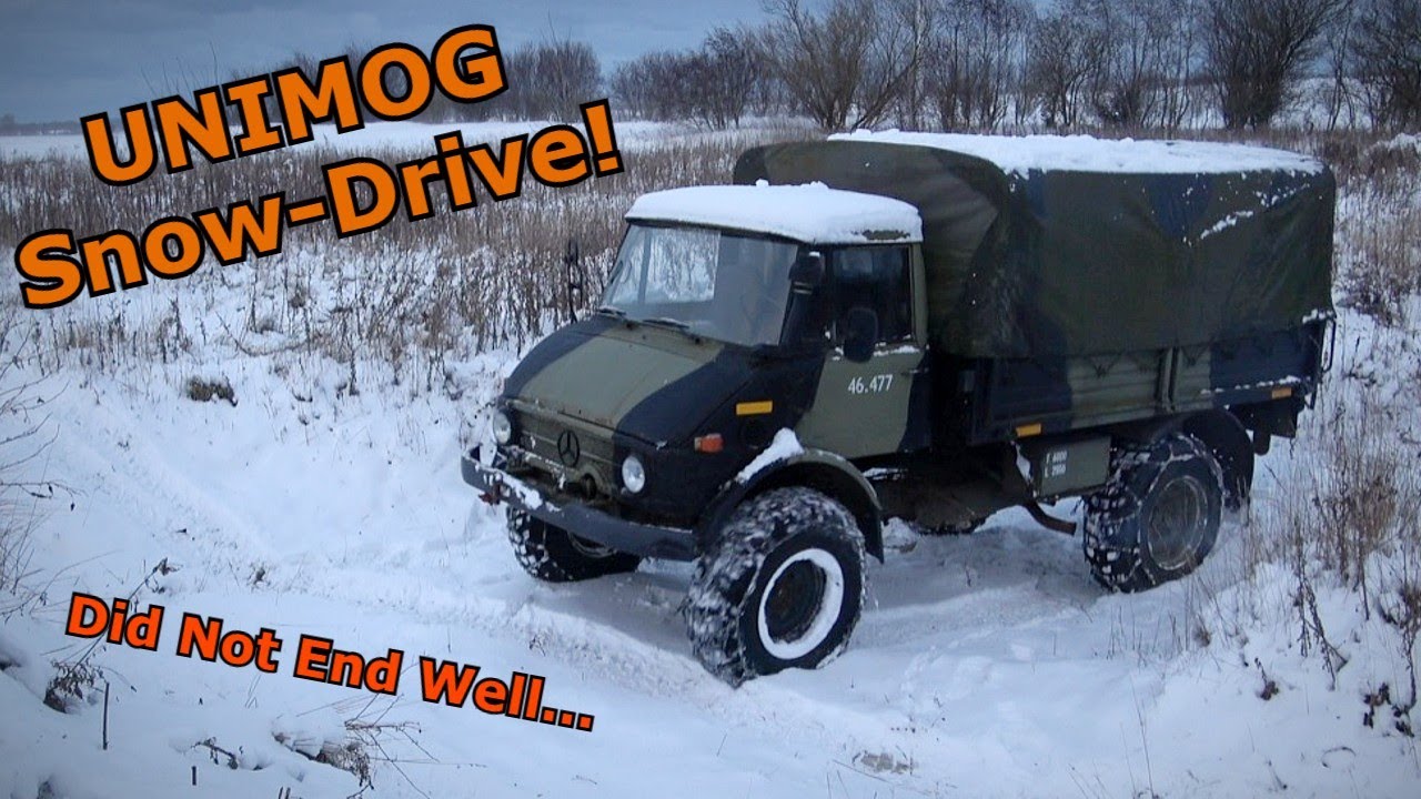 Unimog 416 с цепями противоскольжения! - Опять сломал?