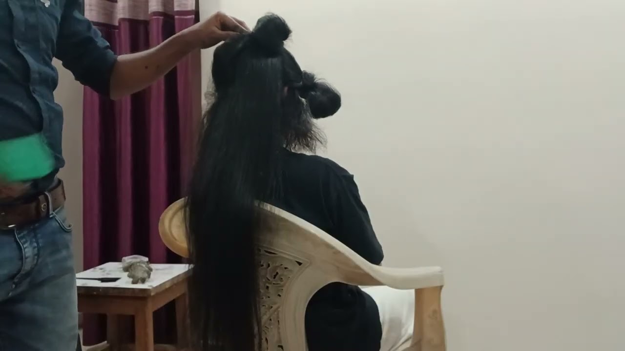 Indian girl long hair temporary straightening straight hair style 💯 🤔 👌 ✨️ 