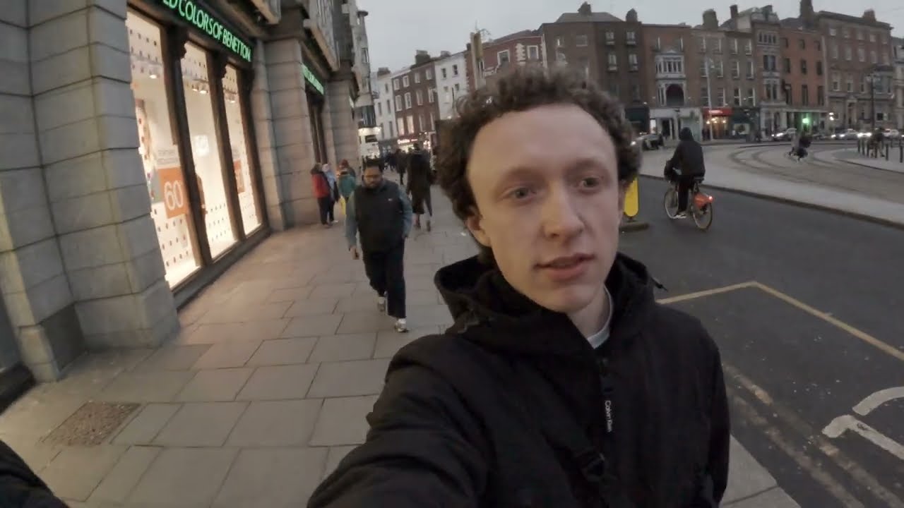 Listening to The Scientist walking on Grafton Street
