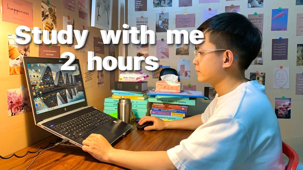 Study with me live pomodoro | 2 hours | Calm music, rain sound