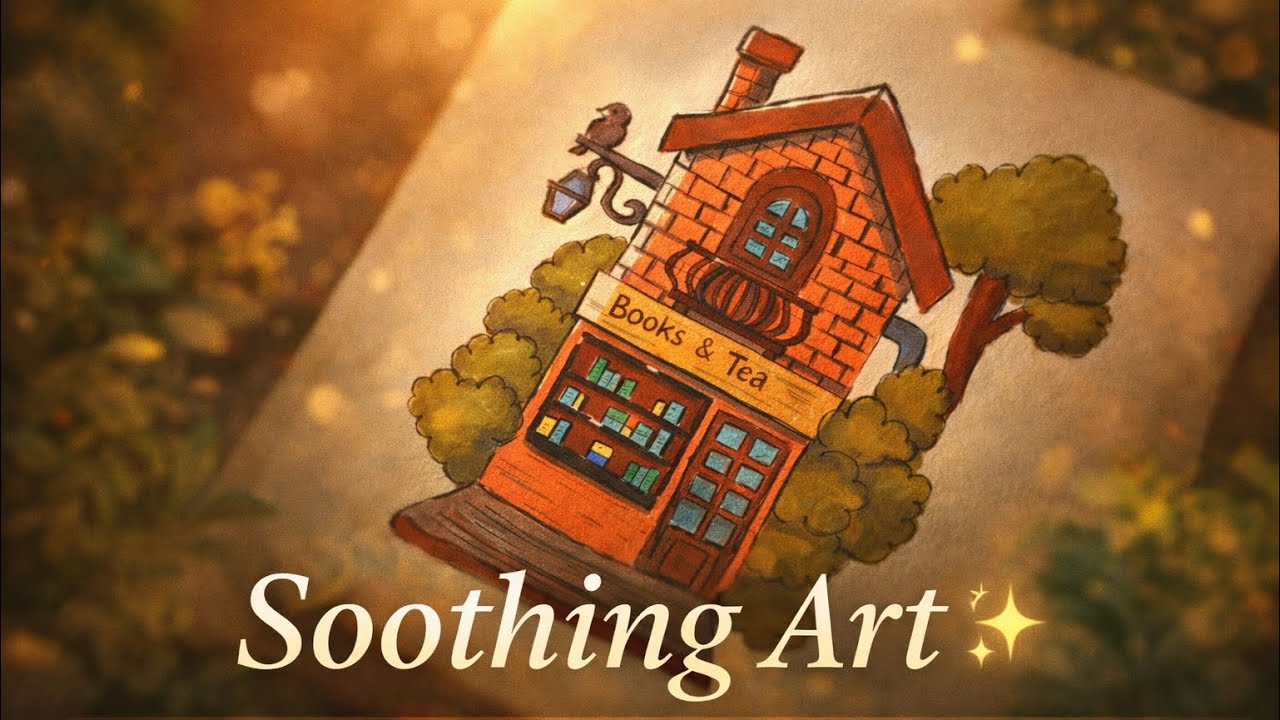 Cozy Books & Tea House 🌿 | Soothing Art Vlog with Calm Music