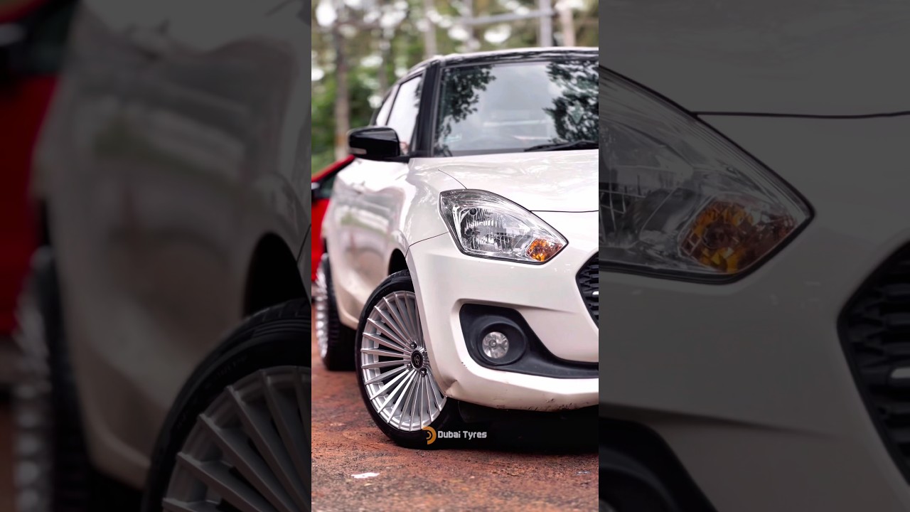 Suzuki Swift Wheel Upgraded | Dubai Tyres #trending #suzukiswift #alloywheels