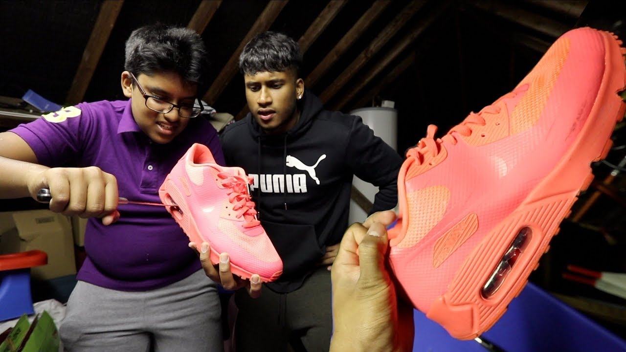 Popping AIR BUBBLE on $200 AIR MAX! (backfires)