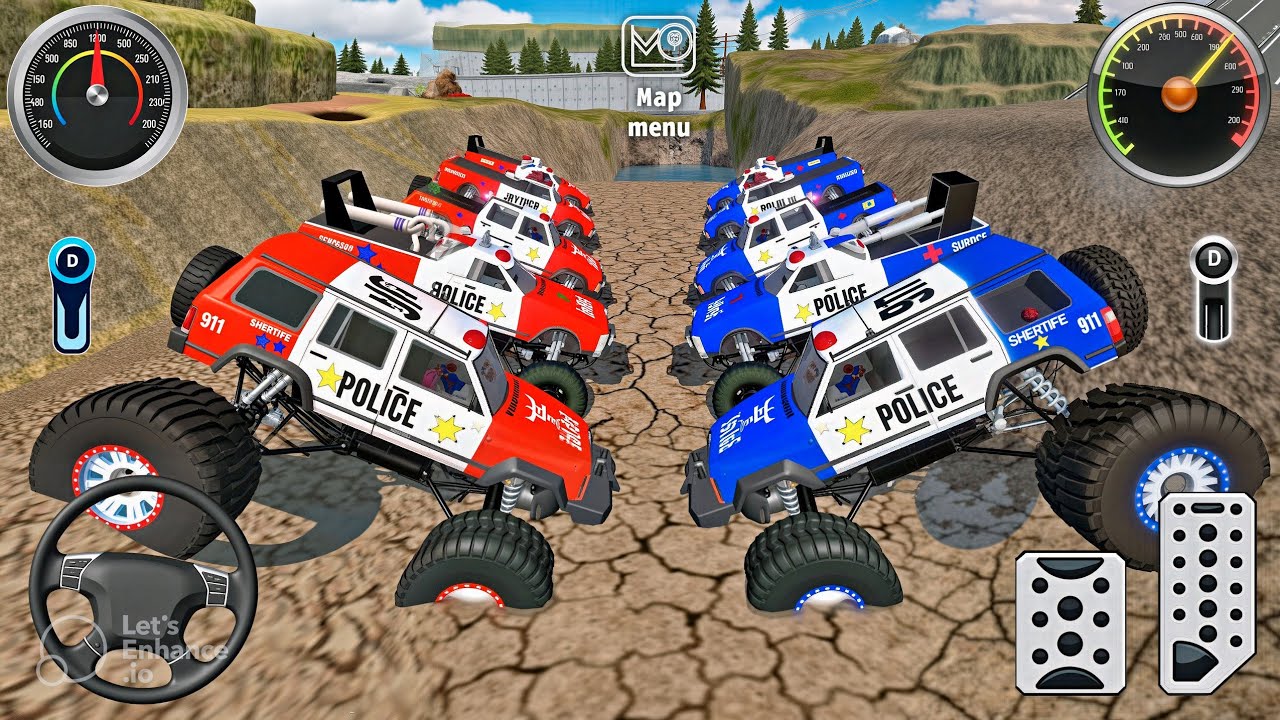 Juegos De Carros Police Monster Truck Impossible Driver Car Extreme Racing For Android Mud Gameplay