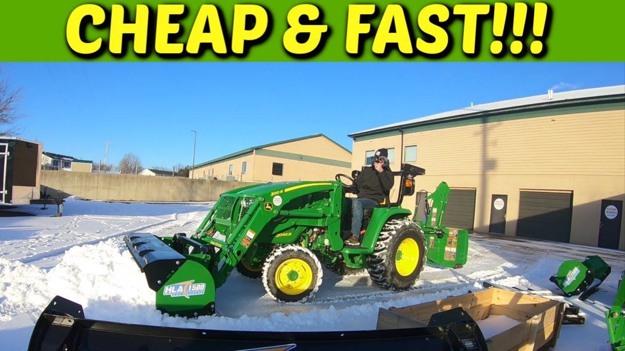 Move Snow Cheap & Fast With An HLA Snow Pusher On Your John Deere Tractor!  Watch It In Action!
