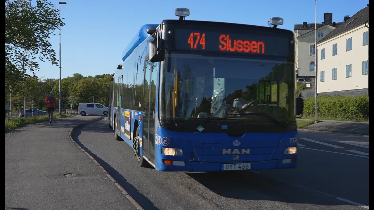 Sweden, Stockholm, bus 474 ride from Vattenghjulet to Slussen