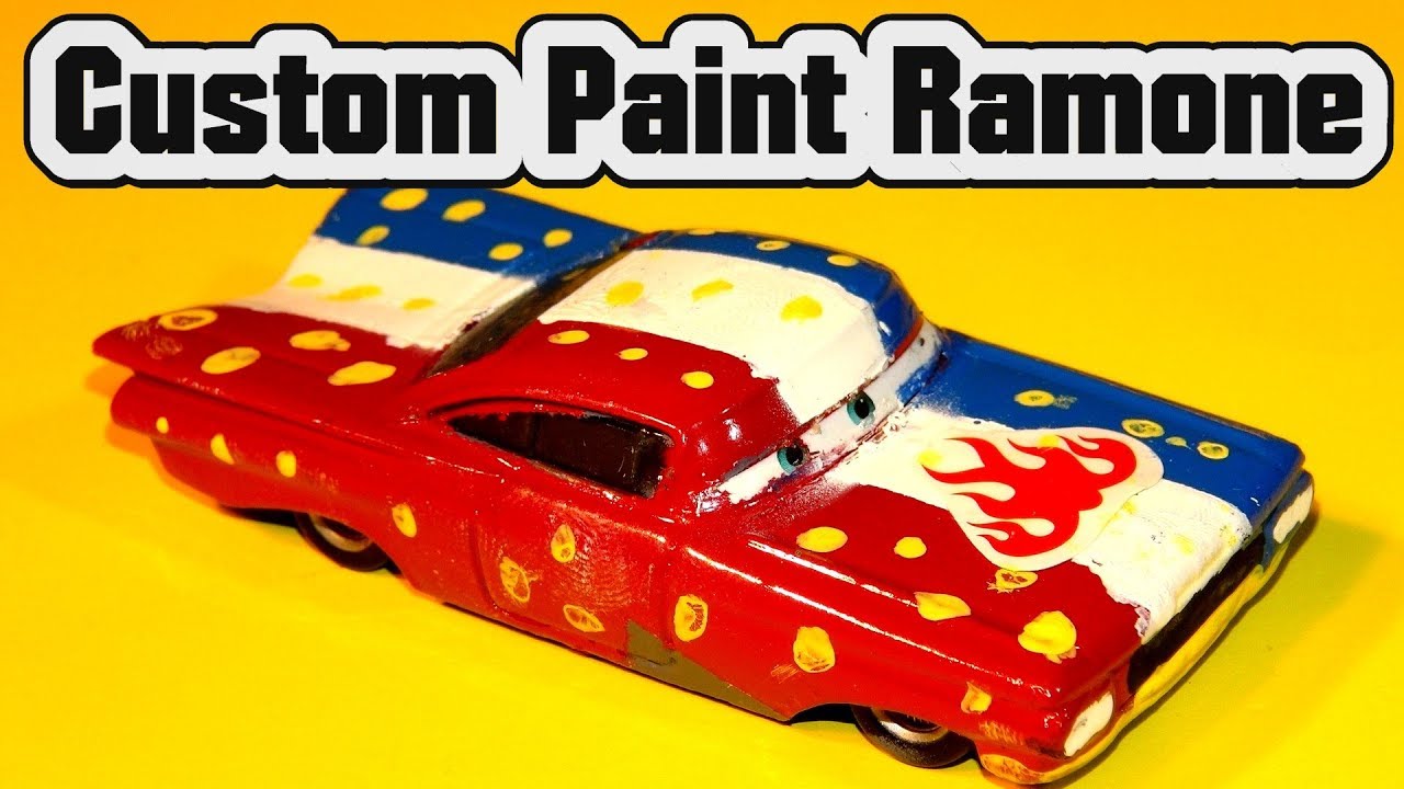 Pixar Cars Primer Ramone Die Cast Painted Red White and Blue All American Ramone from Disney Mattel