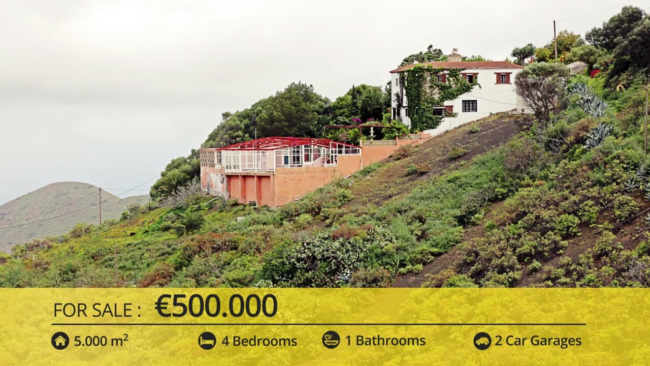 Finca near Telde in natural paradise with mansion, pool, sauna, views and a lot of potential