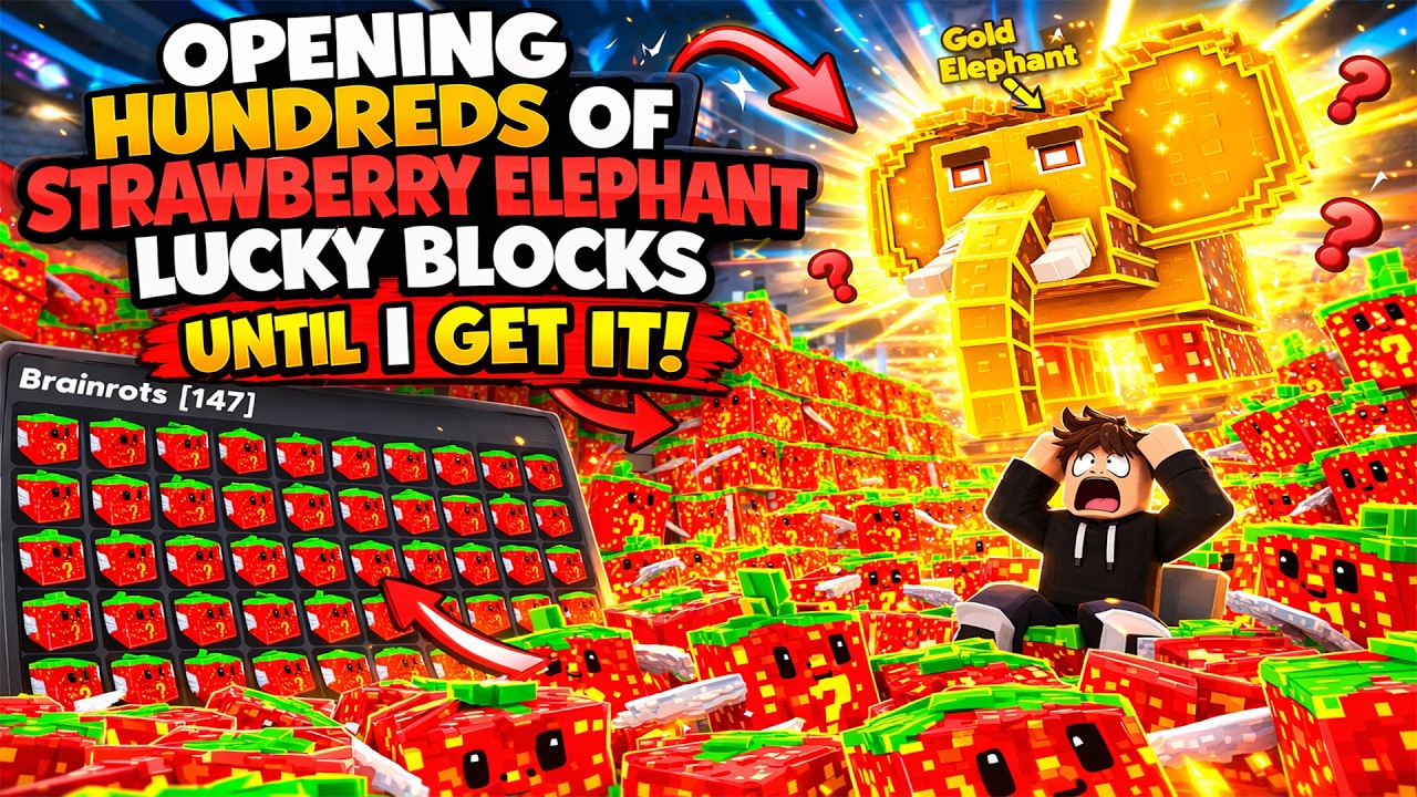 Открою сотни коробок Lucky Block, пока не выпадет Клубничный Слон! 🍓🐘 Стань счастливым блоком!