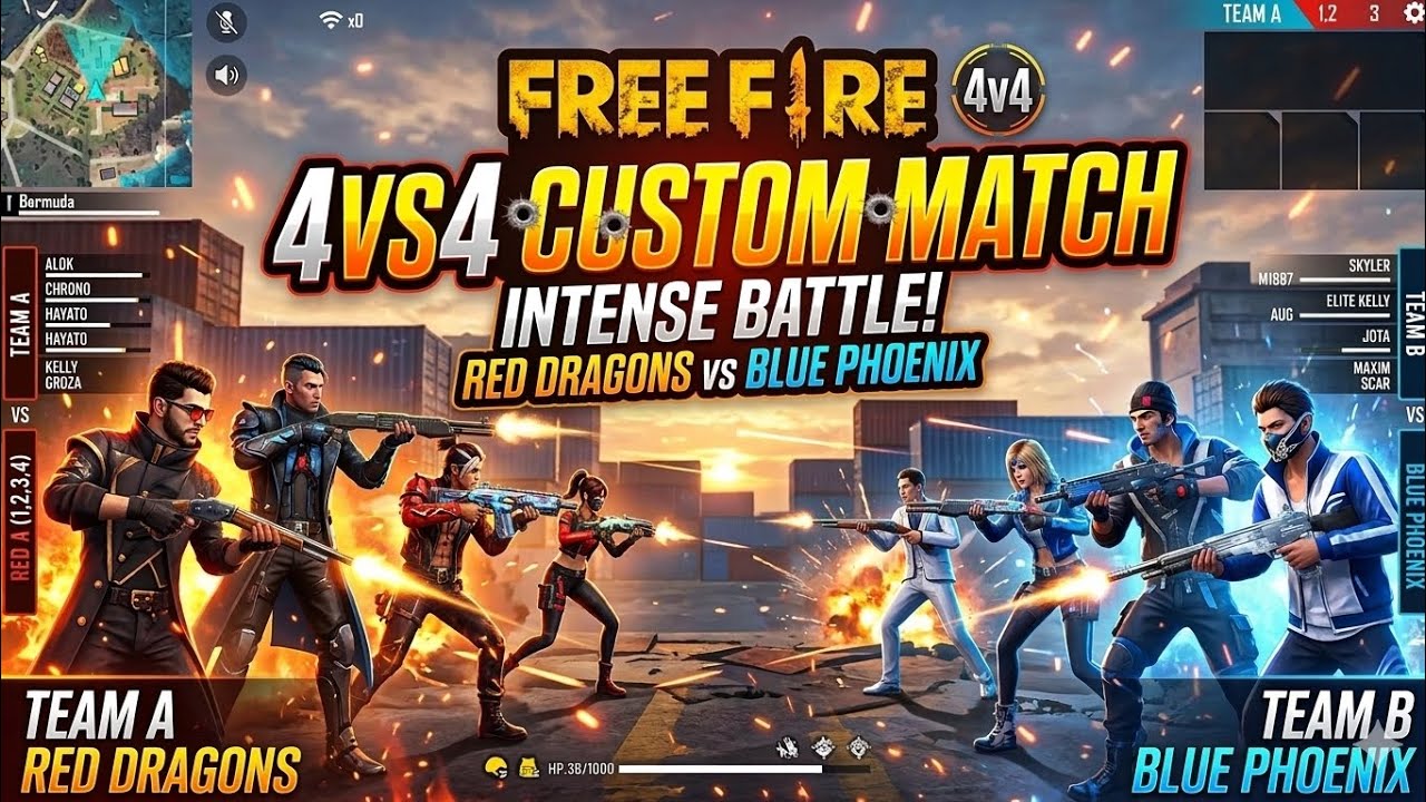 FREE FIRE CUSTOM MATCH FULL ACTION 😱 PRO VS NOOB