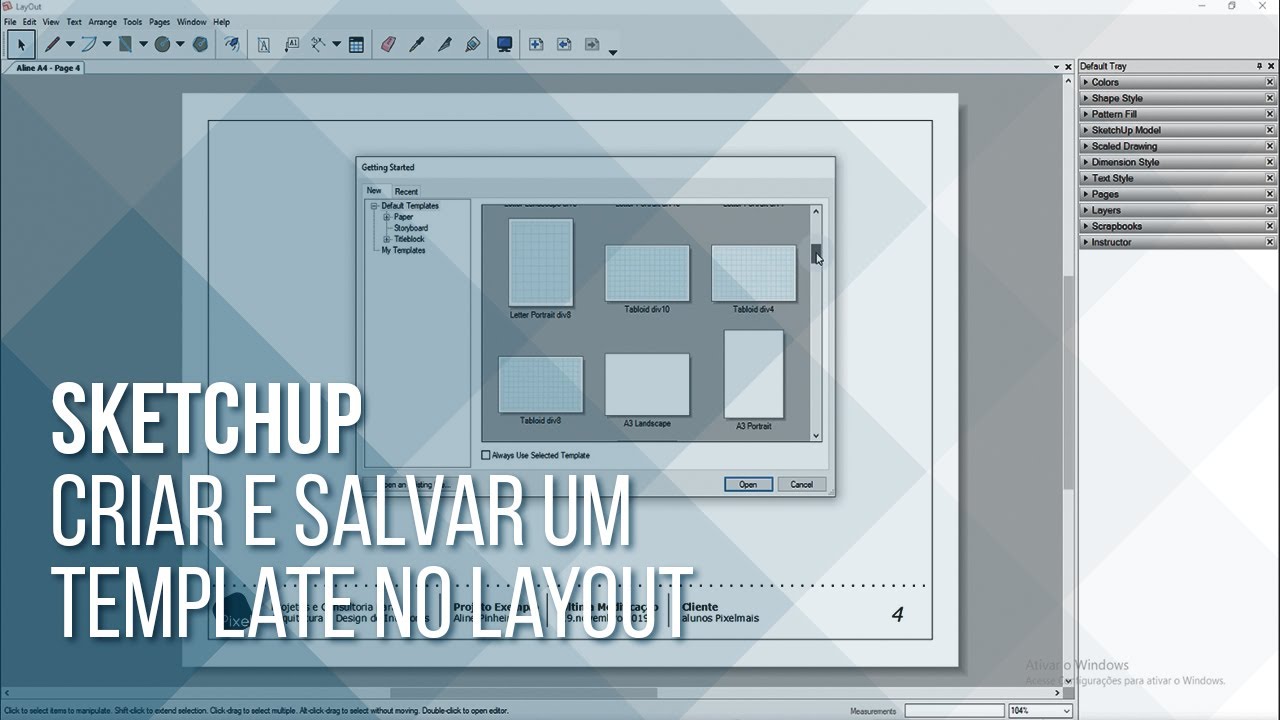 SketchUp | Criar e salvar um template no LayOut