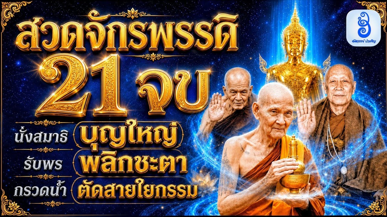 สวดจักรพรรดิ 21 จบ ตัดกรรมหนักให้เบา (เสียงหลวงปู่ดู่พานั่งสมาธิ + กรวดน้ำ) พลิกชีวิตร้ายกลายเป็นดี!