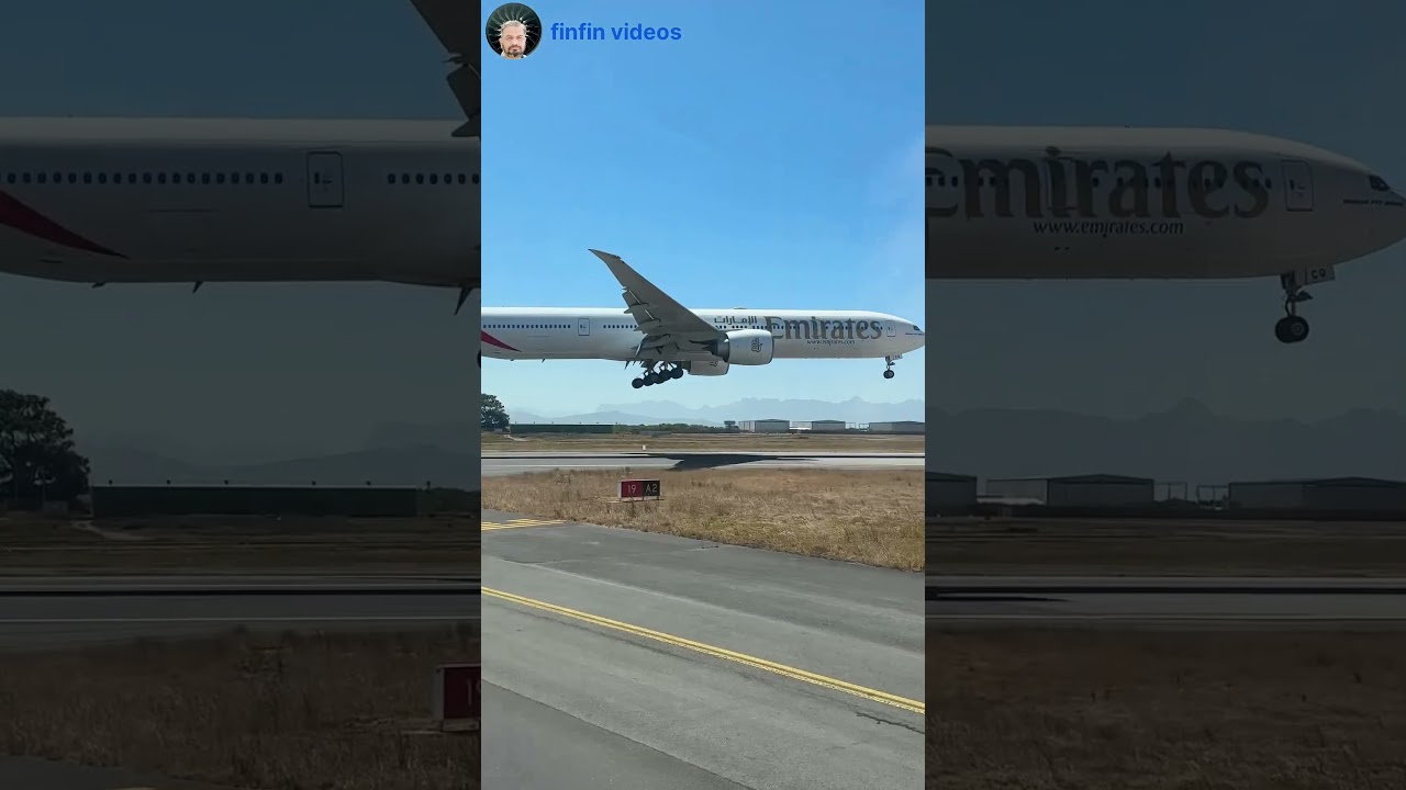 Emirates Airlines Boeing 777-300ER Landing Cockpit View