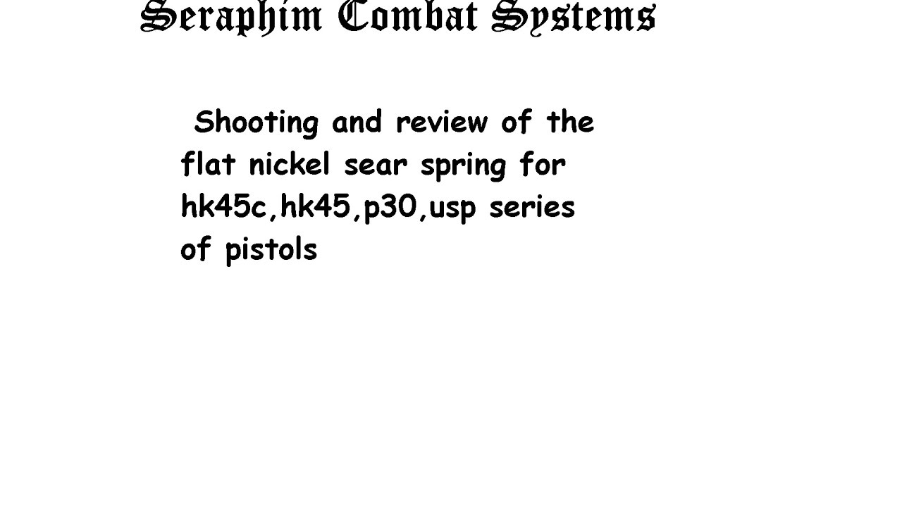 hk flat nickel sear spring thoughts