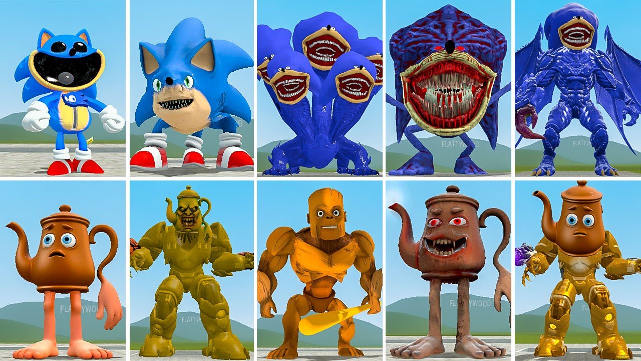 ALL NEW BRAINR CURSED TATATA SAHUR VS EVOLUTION OF ALL SHIN SONIC TAPES ? in Garrysmod!,...