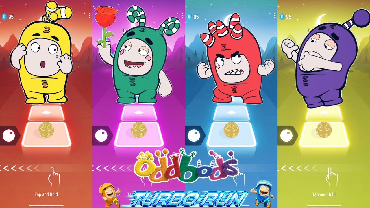 Oddbods Family : Bubbles Run vs Zee Run vs Fuse Run vs Jeff Run | Oddbods Turbo Run #15