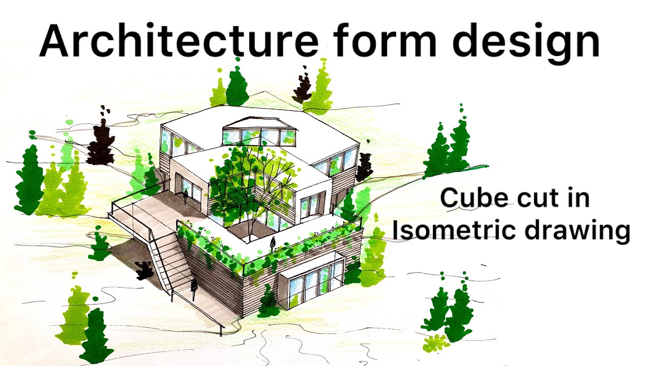 Architecture form design : architecture design in isometric view