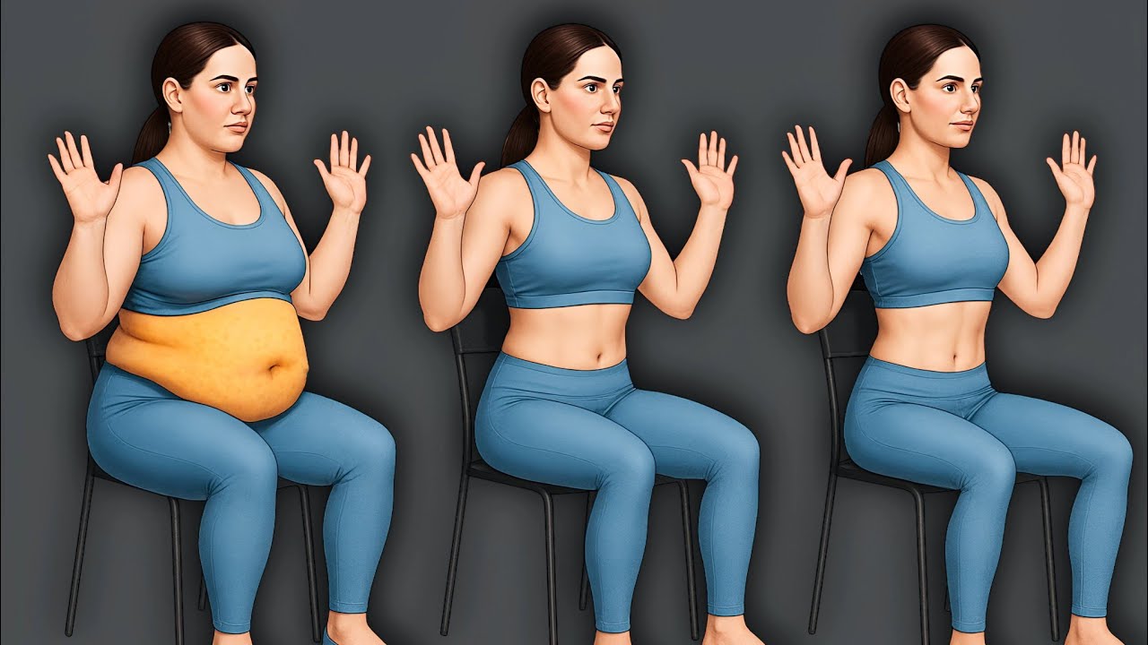 21 Days challenge chair 🪑 workout loss belly + side + Thigh Fat || 6 best exercise at home 🔥