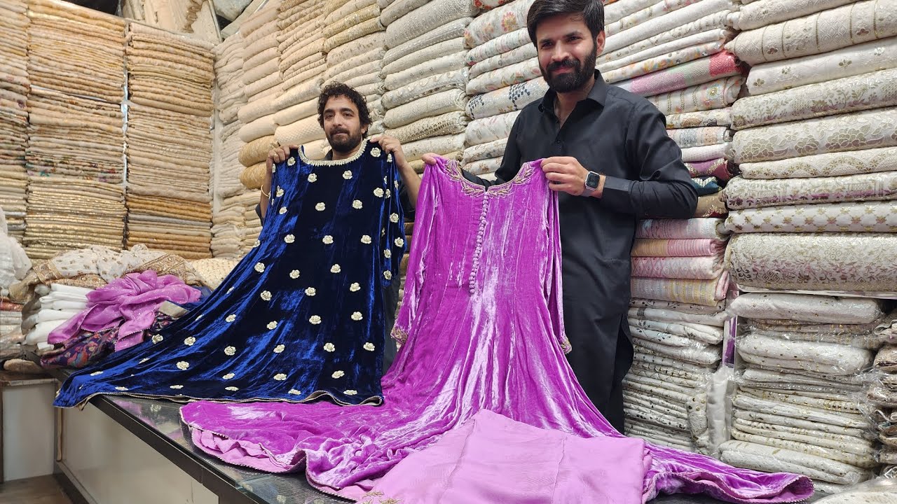 Pure French Velvet Banarsi Hand Work Dresses  Original Lucknow Chikankari Mukesh Gota pati Dresses