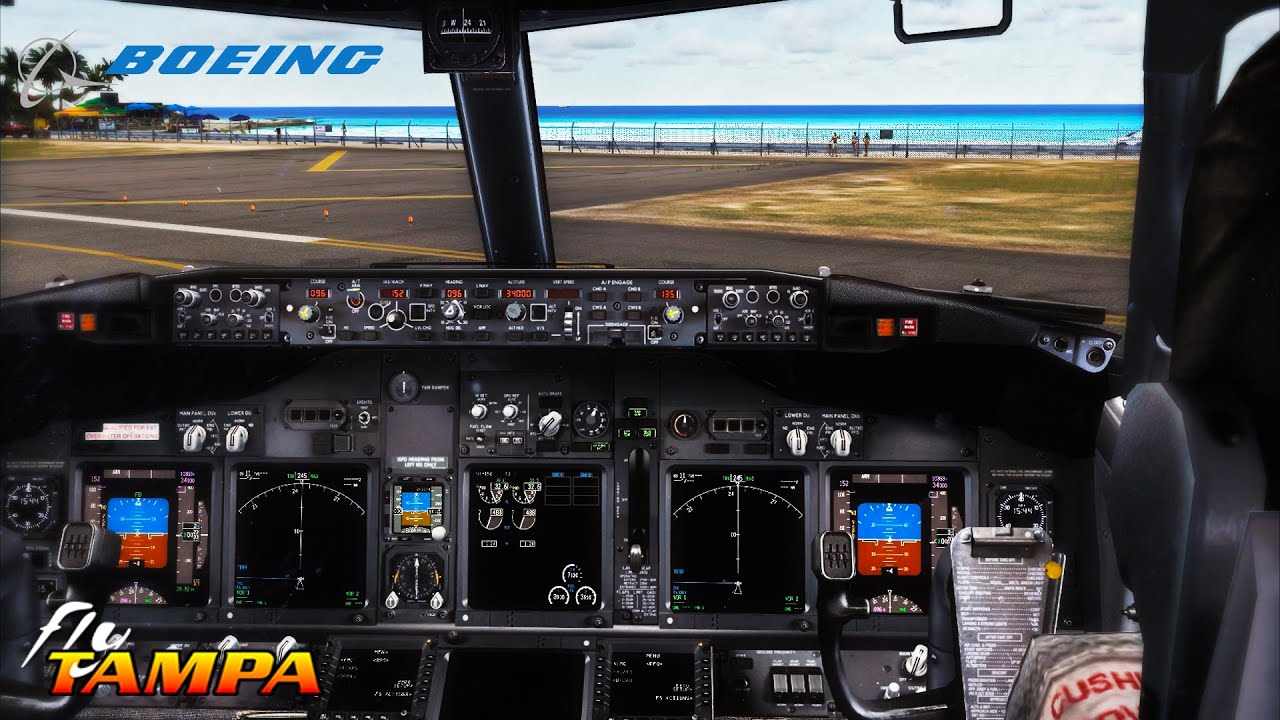 FSX 2016 Ultra Realism - Takeoff From St. Maarten [HD1080P]