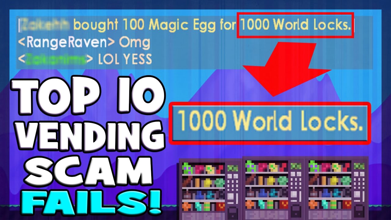 Growtopia | Top 10 Vend Scam Fails