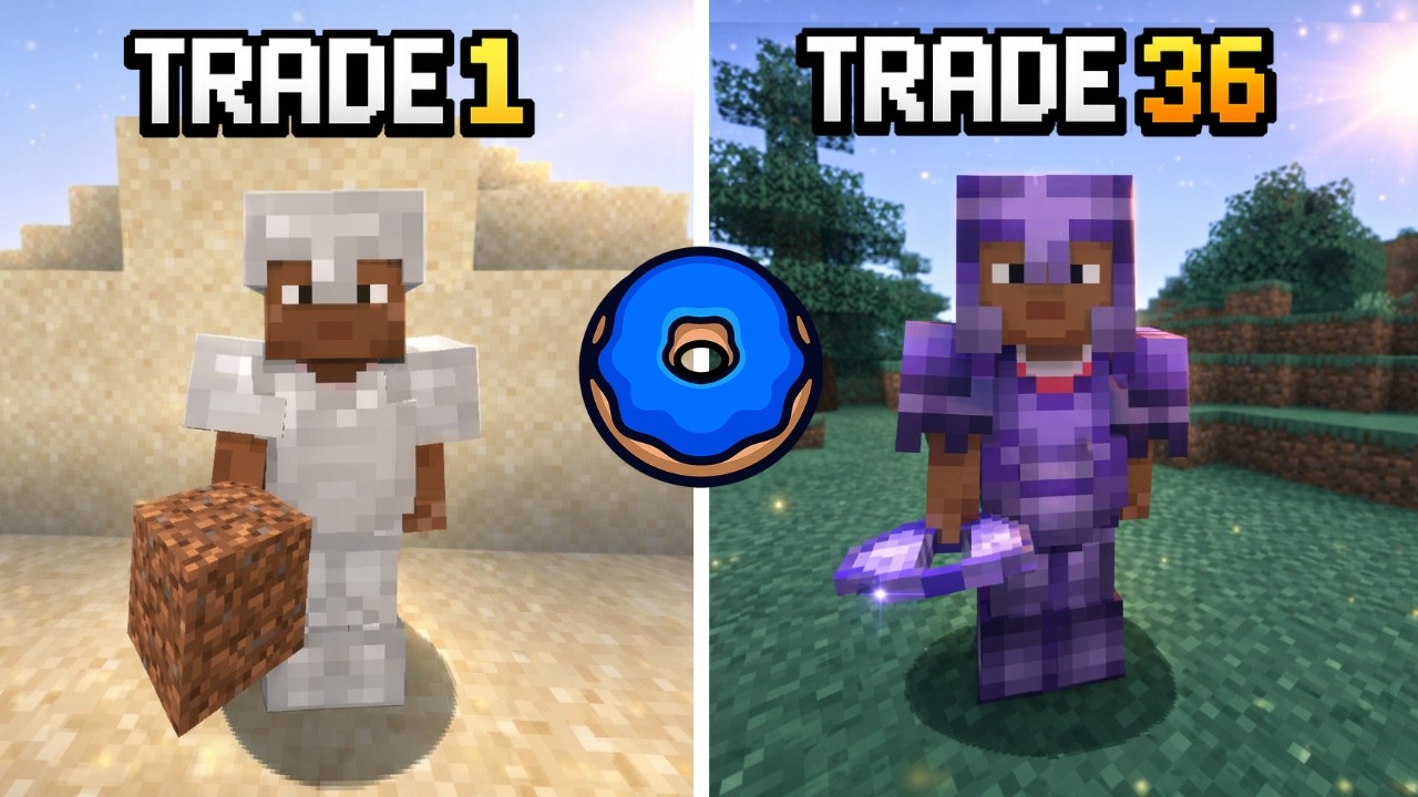 Trading a Dirt Block to an Elytra (Donut SMP)