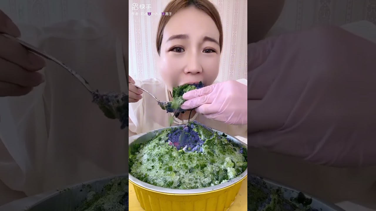 Only bite her colour full ice eating (normal speed)#foryou #mukbang #ice #youtube #food #iceeating