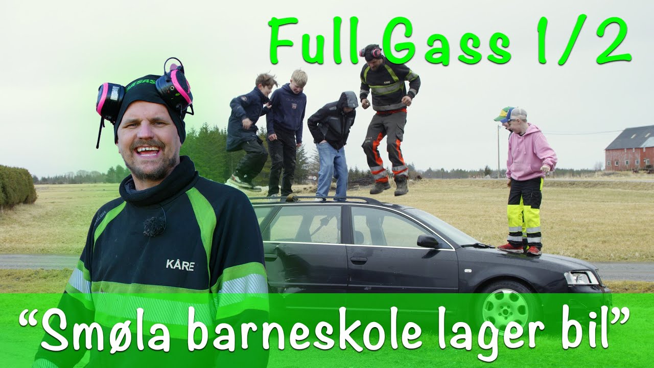 FULL GASS -Elever fra Smøla barneskole lager bil med Kåre Svæsaspær!