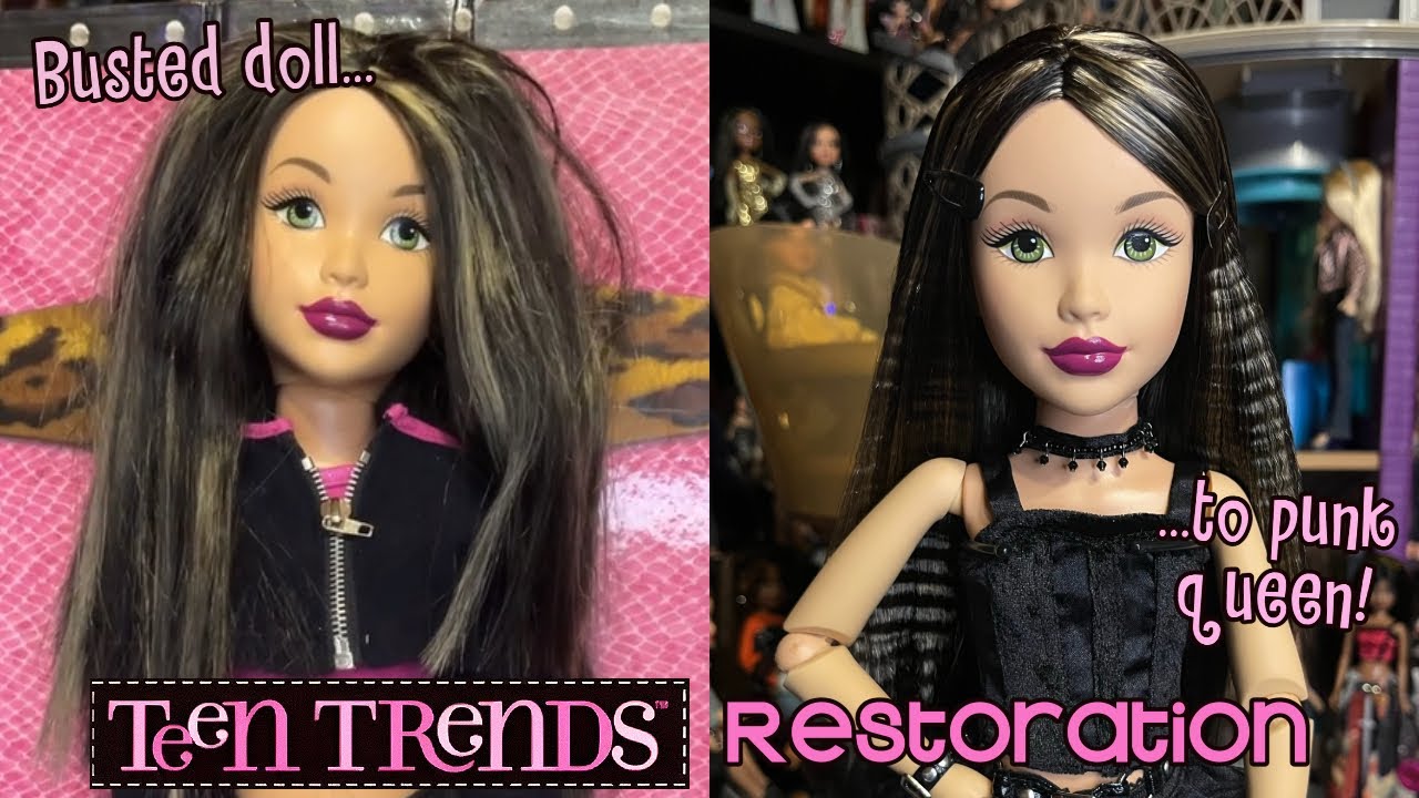 Restoring Teen Trends Kianna MAKEOVER! Fixing Doll Grade Kanekalon Hair and Sticky Face Syndrome!