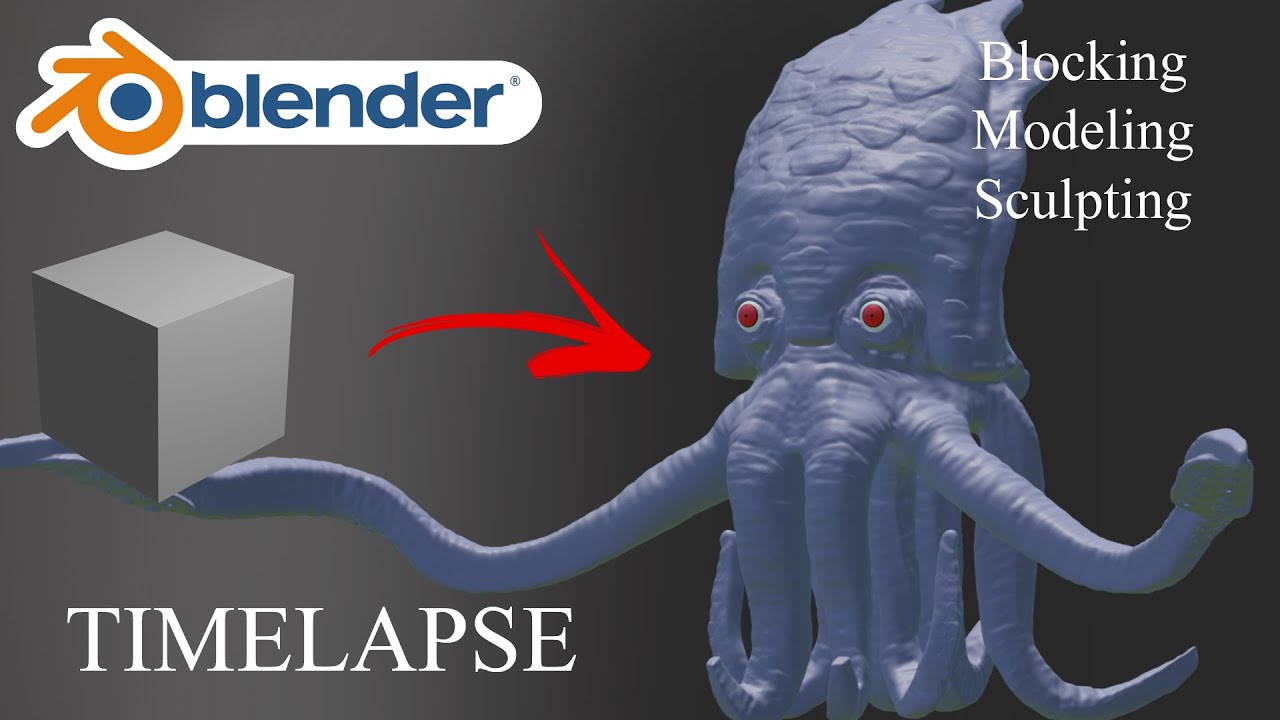 Gezora (Blender Timelapse) Modeling, Sculpting