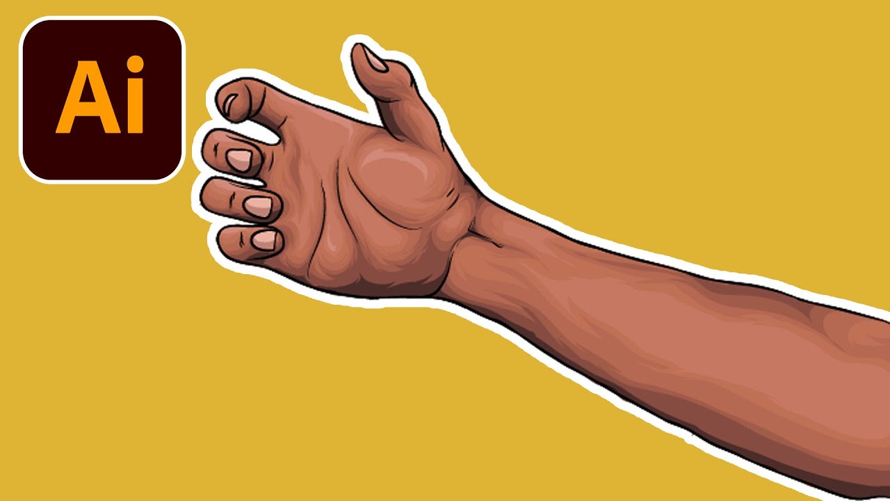 Adobe illustrator : drawing hand tutorial in illustrator step by step