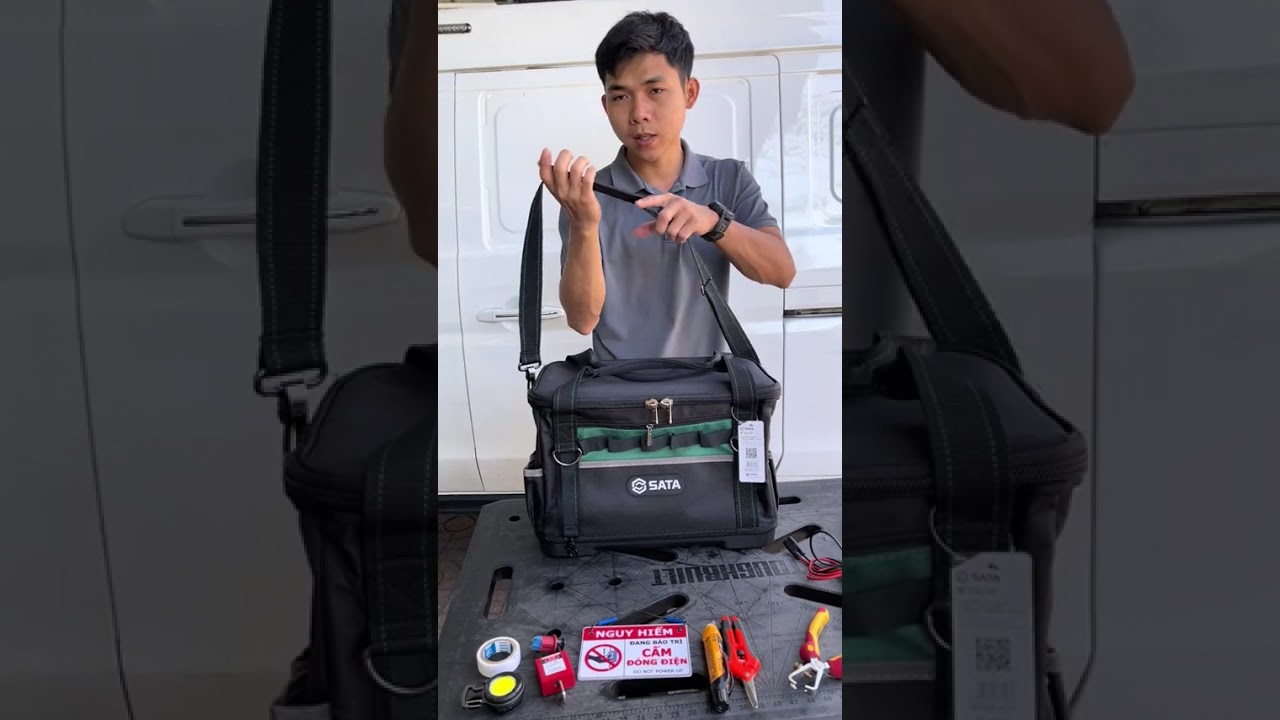 Túi đựng đồ nghề vuông SATA #toolbagcantho #thongcongnghetcantho #donghedien #dobaoho #donghe #tuido