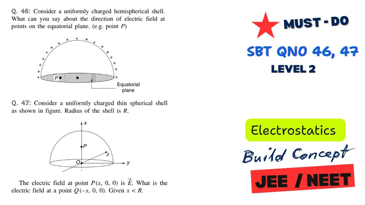 SBT Electrostatics Q46 & Q47 | Tricky Electrostatics Problems | JEE / NEET