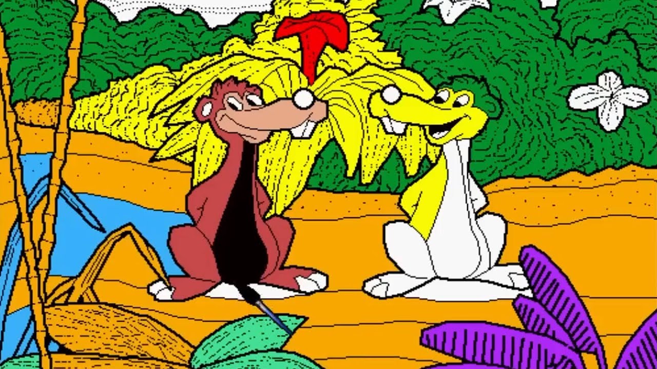 Eric colorea un dibujo