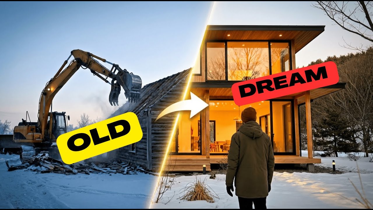 Demolishing an Old Brick House ASMR This Homeowner Rebuilt a Modern 2-Story Dream Home From Scratch