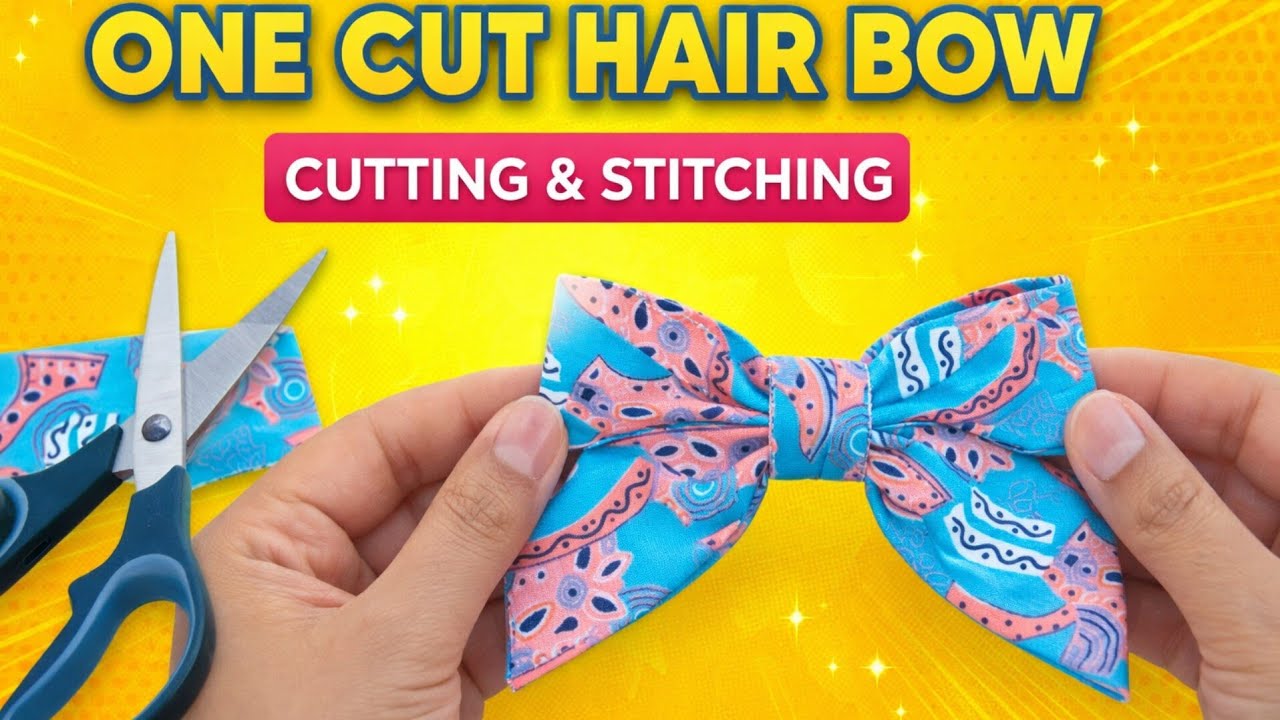 One cut hair bow.new Trendy hair bow.How to make a hair bow 