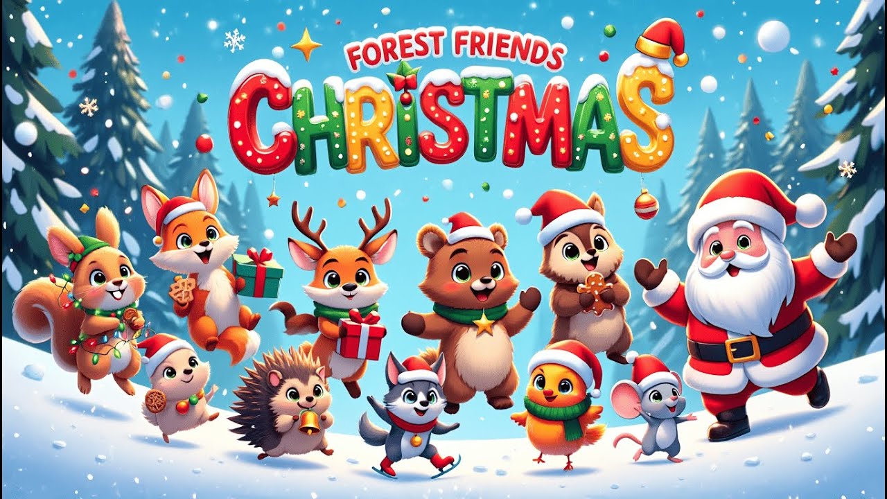 FOREST FRIENDS CHRISTMAS 🎄 Kids Christmas Song with Cute Animals!