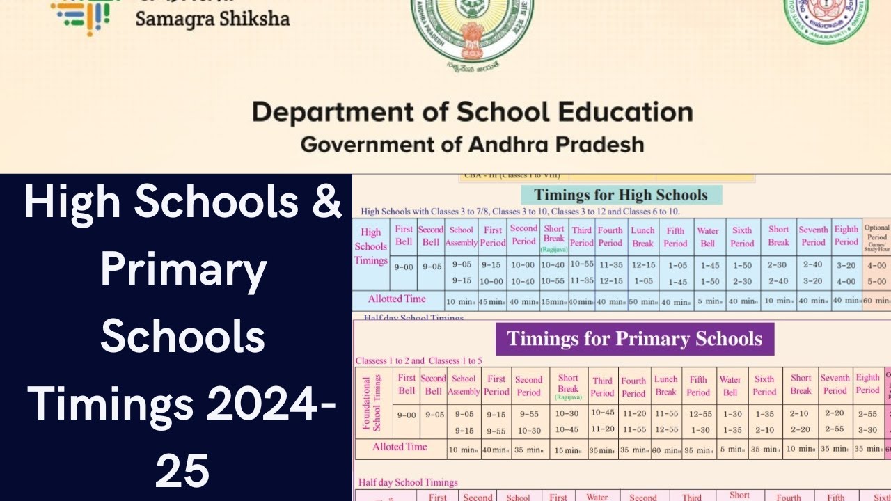 💐 Academic Calendar 2024-25 High Schools & Primary Schools Timings 💐