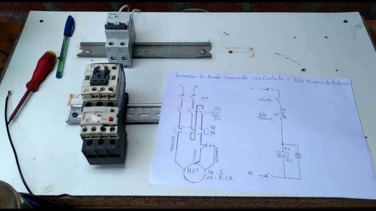 INSTALACIÓN DE TABLERO PARA BOMBA SUMERGIBLES CON CONTACTOR Y RELÉ TÉRMICO