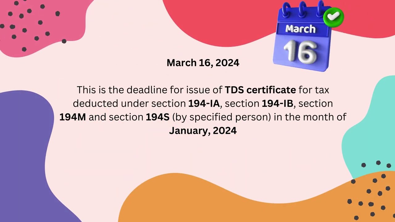 Tax Calendar for March 2024: Income Tax, TDS & GST