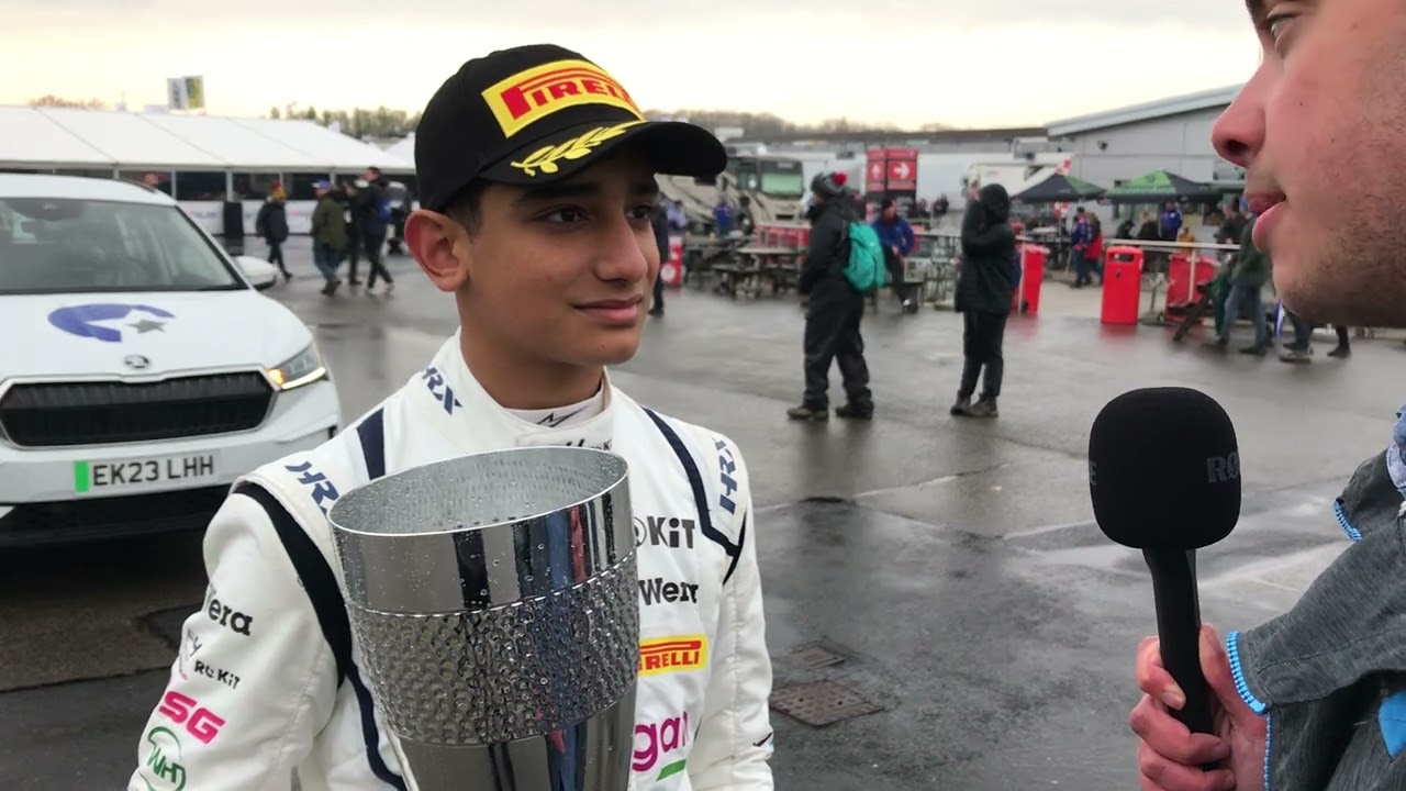 Dion Gowda British F4 Donington Park Race 3 podium