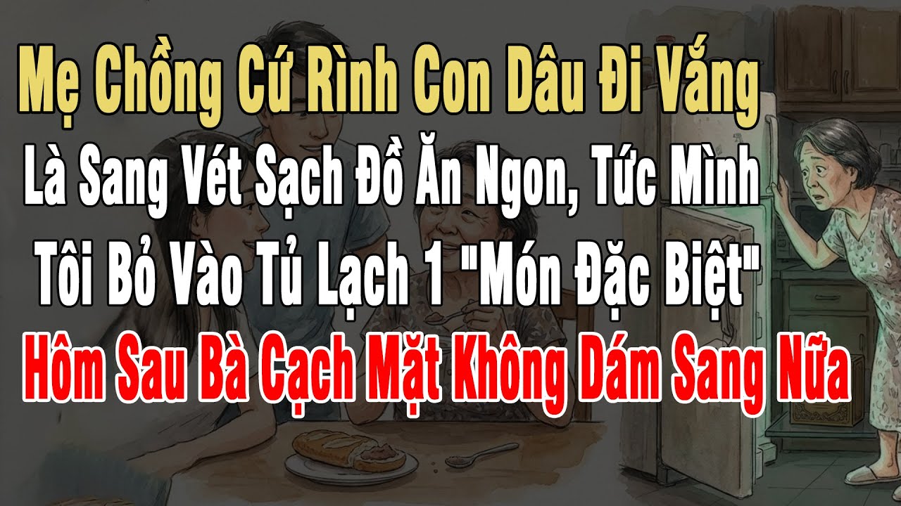 Mẹ Chồng Rình Tôi Đi Vắng Sang Vét Sạch Đồ Ăn Ngon. Tức Mình, Tôi Bỏ Vào Tủ Lạch Một 