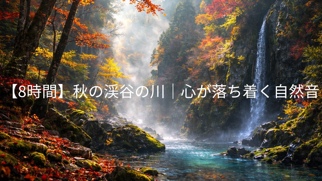 【8時間】秋の渓谷の川｜心が落ち着く自然音