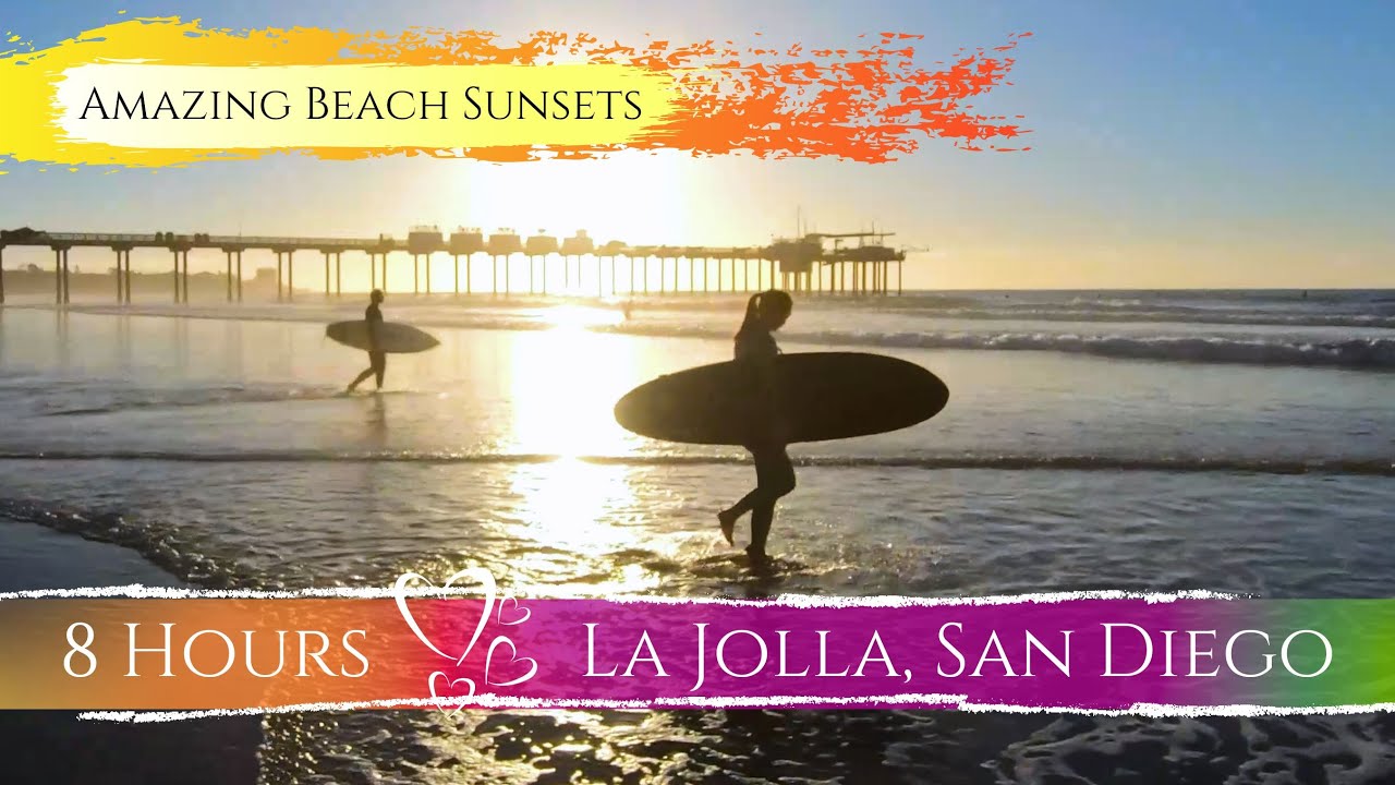 Amazing Beach Sunsets ! 8 hours of La Jolla, San Diego, California