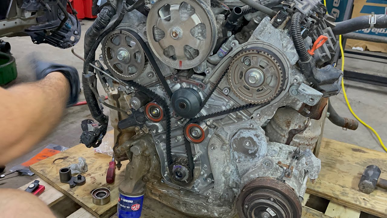 2005-2017 Honda Odyssey 3.5L V6 Timing Belt Replaced! Engine Removed! Best Views! Step by Step!