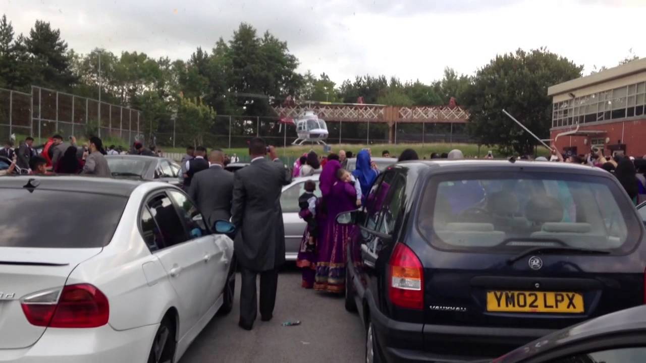 Helicopter landing oldham glodwick wedding