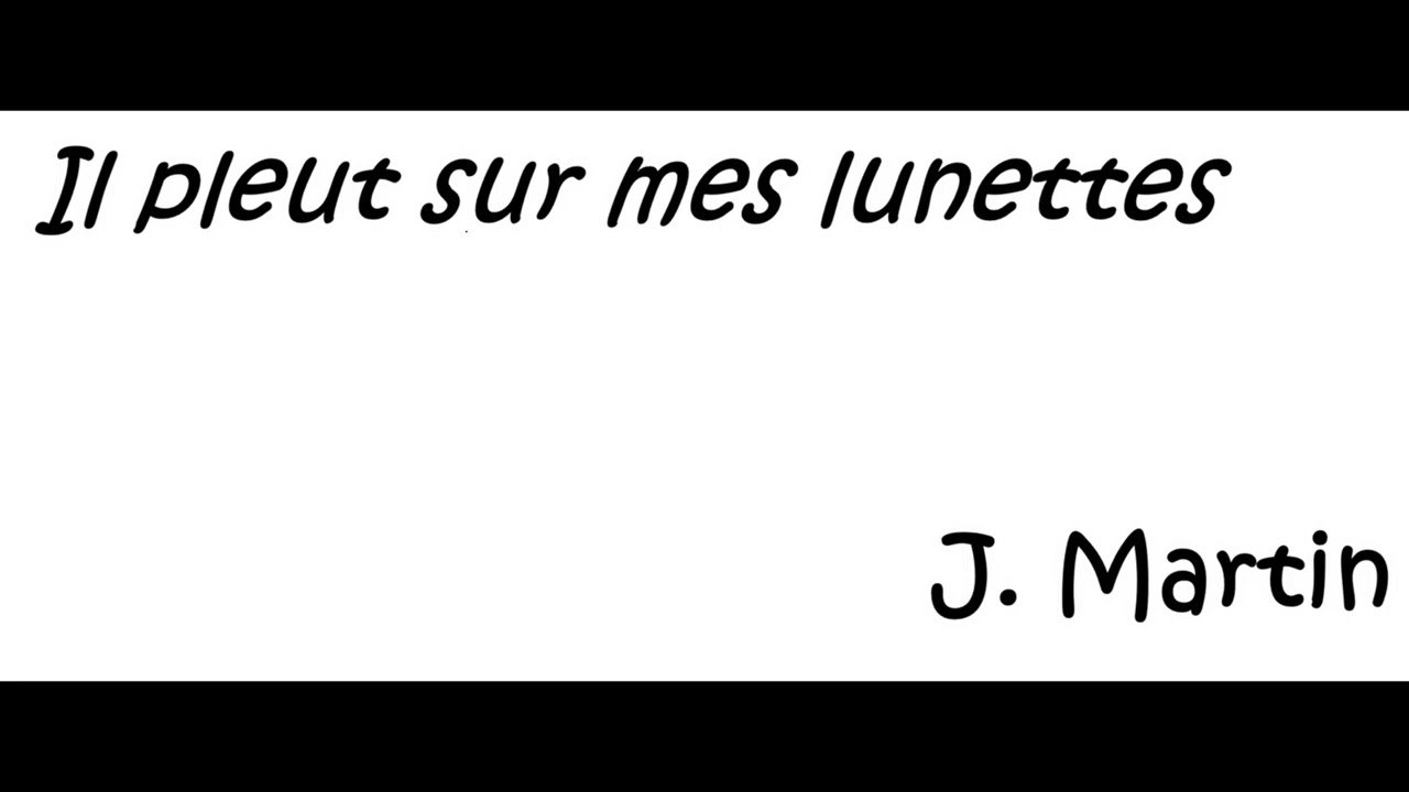 Il pleut sur mes lunettes (reprise de Jacques Martin)