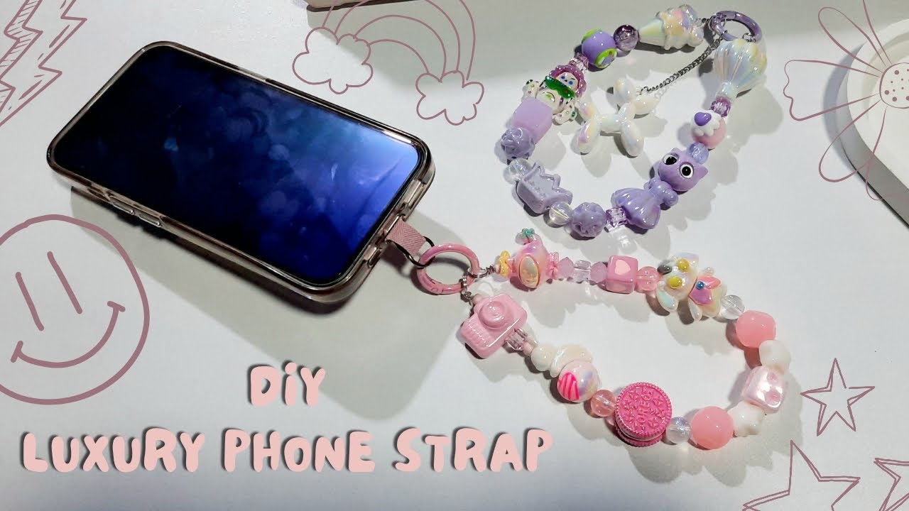 DIY LUXURY PHONE STRAP | GANTUNGAN HP DARI MANIK-MANIK