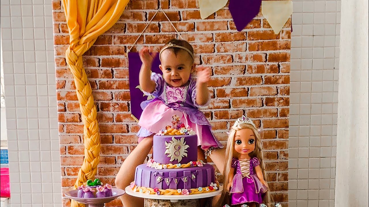 MÊSVERSÁRIO DE 8 MESES DA ELIZA - RAPUNZEL DE ENROLADOS | Kathy Castricini