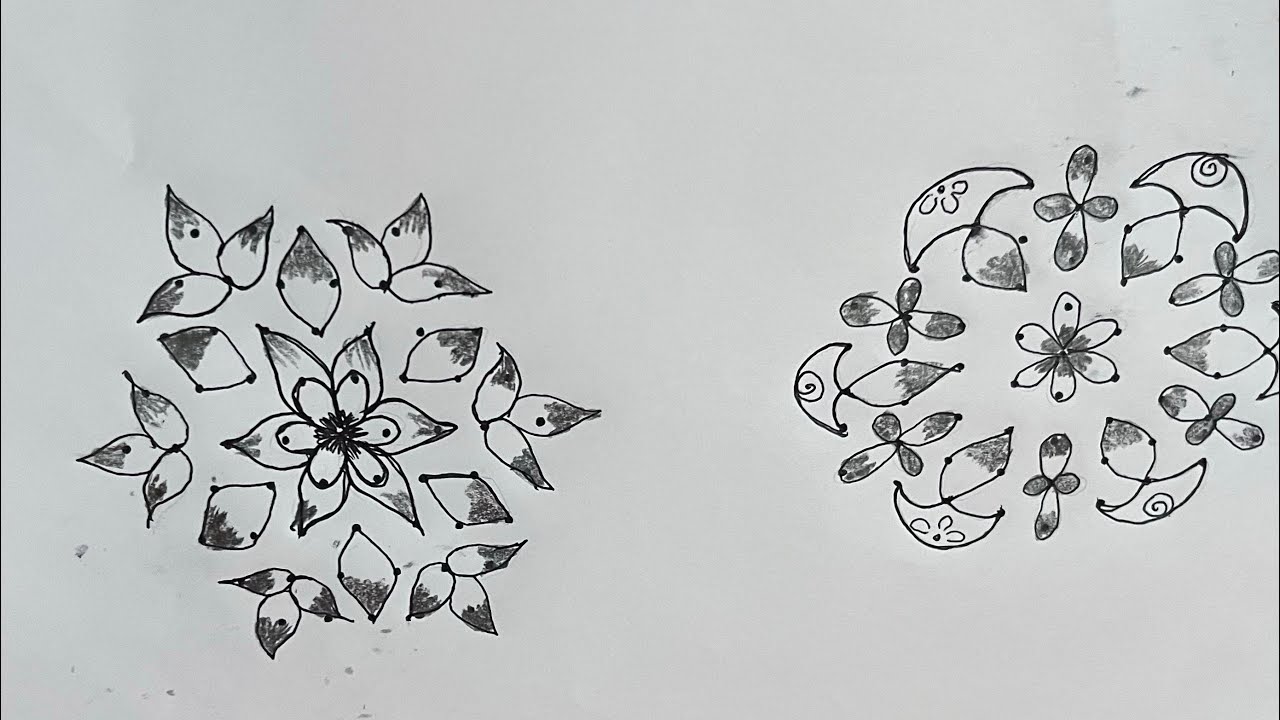 9-5 dots very easy rangoli designs 🌺🌺 Simple muggulu 